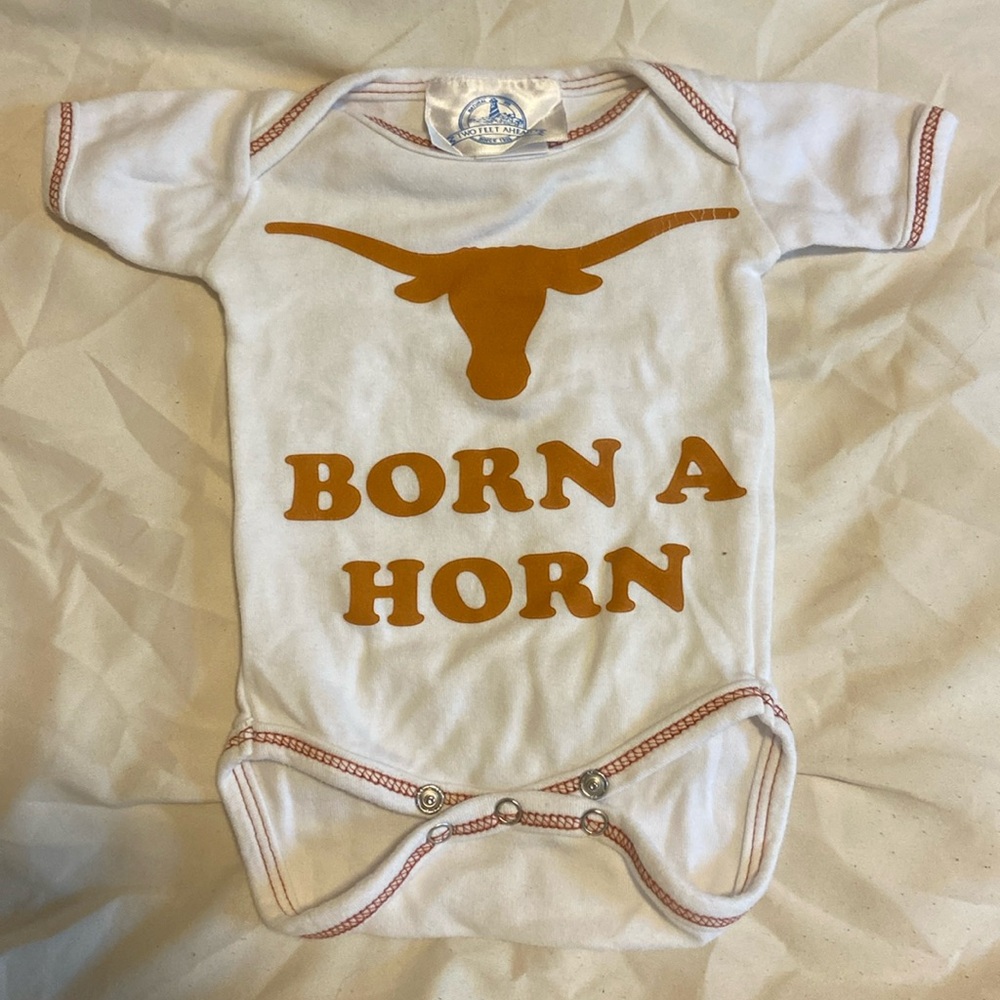 “Born a Horn” University of Texas at Austin Newborn onesie